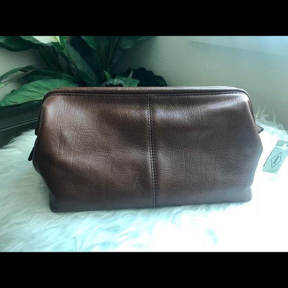 Fossil | Bags | Leather Fossil Dopp Kit 